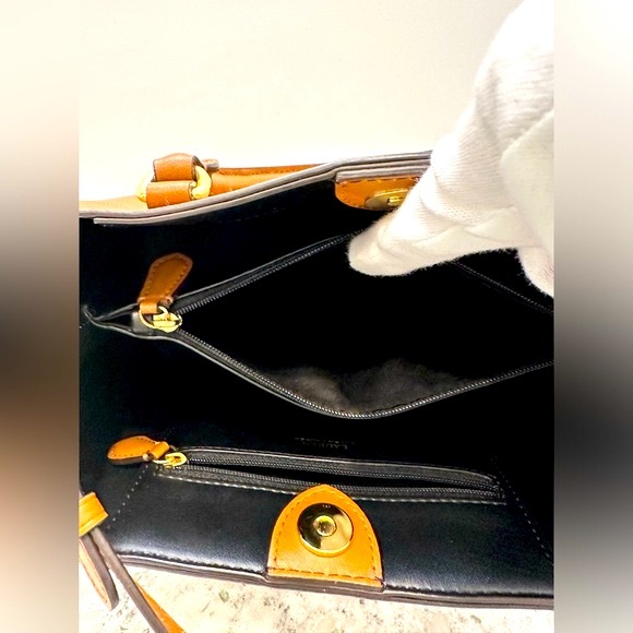 Ralph Lauren Perforated LRL Monogram Top Handled W Removable Long Shoulder Strap - Picture 10 of 14